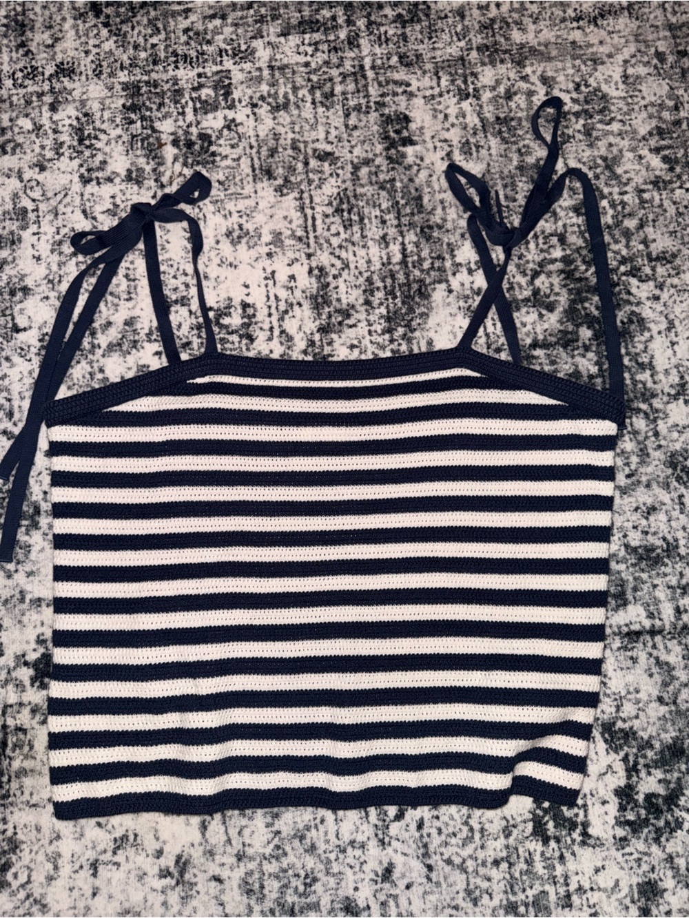 Universal Thread Navy and White Striped Tie-Shoulder Mini Skirt